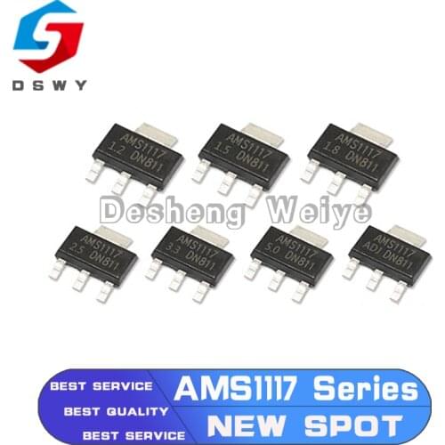 50PCS AMS1117 Series AMS1117-1.2 AMS1117-1.5 AMS1117-1.8 AMS1117-2.5 AMS1117-3.3 AMS1117-5.0 SOT223