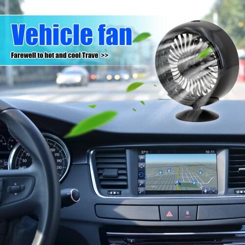 12V 24V Car Fan 3-Speed USB Powered Air Vent Clip Fan Low Noise Electric Adjustable Car Air Cooling Fan with Detachable Base