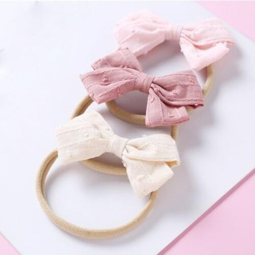 Baby Bows Headbands Girls Vintage Hair Accessories For Newborn Thin Nylon Turban Traceless Infant Hairband New Eastic Hair Band