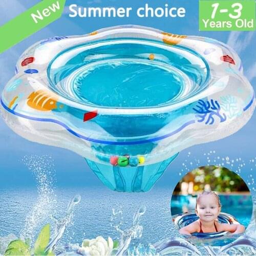 Kids Baby Swimming Ring Durable Inflatable Float Swimming Pool Ring Double Leak-Proof Train Safety Water Toy Pool Accessories