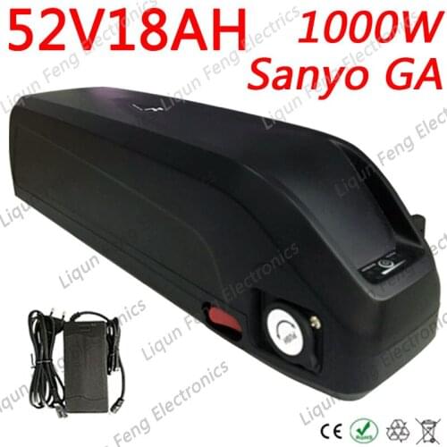 EU US No Tax 750W 52V Lithium Battery 51.8V 18AH Down Tube Battery 52V 17AH 18AH Ebike Battery use SANYO 3500MAH cell 30A BMS