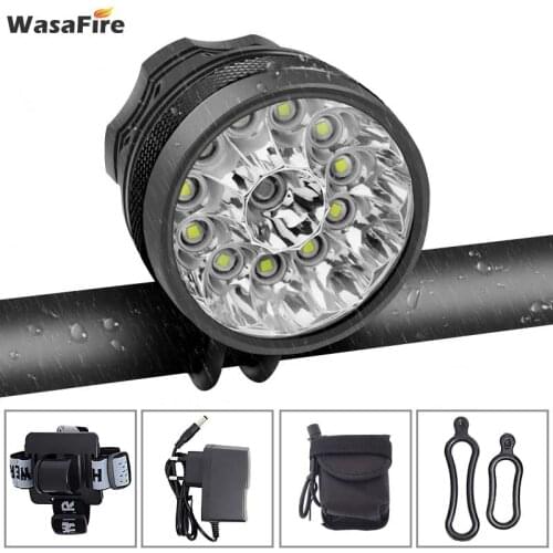 20000LM 12* XML-T6 LED Bicycle Front Light 2 in 1 Bike Headlight MTB Cycling Flashlight Lamp + 18650 Battery Pack + Charger