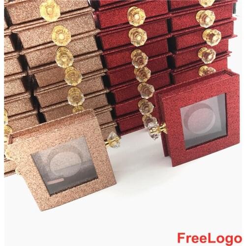 NEW Crystal handle Square False Eyelash Packaging Box free logo Fake 3d Mink eyelashes Boxes colorful Fine flash Empty makeup