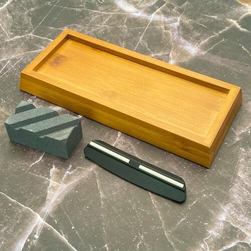 Correction Stone Razor cowhide leather article polishing paste tools sharpening stone water Whetstone Accessories bamboo base