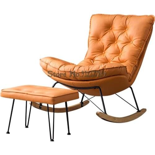 Light luxury rocking chair for adults net celebrity lazy single sofa chair Nordic home bedroom living room nap lounge chair