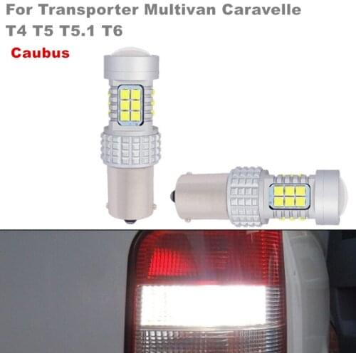 2pcs/lot P21W 1156 30SMD Canbus Error Free White LED Reverse Backup Lamp For VW Transporter Multivan Caravelle T4 T5 T5.1 T6