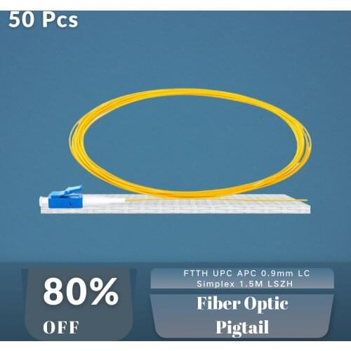 LC UPC APC Fiber Optic Pigtail Simplex Single Mode 9/125 0.9mm 1.5M LSZH Patch Cord 50PCS