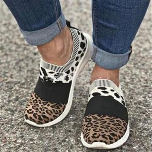 Hot Sale Vulcanized Shoes Women Mesh Breathable Platform Sneakers Ladies Flats Soft Casual Walking Sock Shoes Female Plus Size