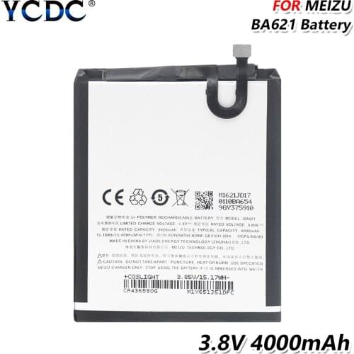 BA621 Li-ion Lithium Battery For Meizu M5 Note(Note 5) 3.85V 4000mAh Phone Battery Replace BA621 Cellphone Battery With Row Line
