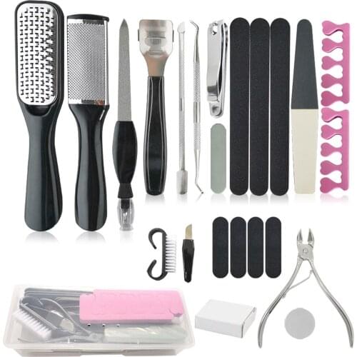23pcs Pedicure Set Skinless Toeboard Nail Clipper Set Nail File Manicure Tools Grinding Smoothing Nails Removing Dead Skin Tool
