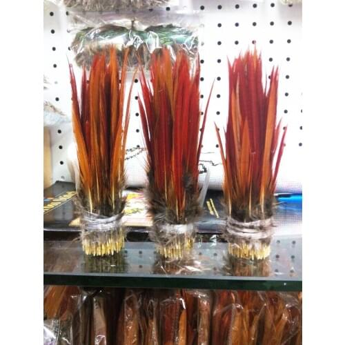 New! Sales 50 pc / a lot of beautiful golden pheasant tail feathers, 4-6 "/ 10-15CM DIY Jewelry Decoration Accessories