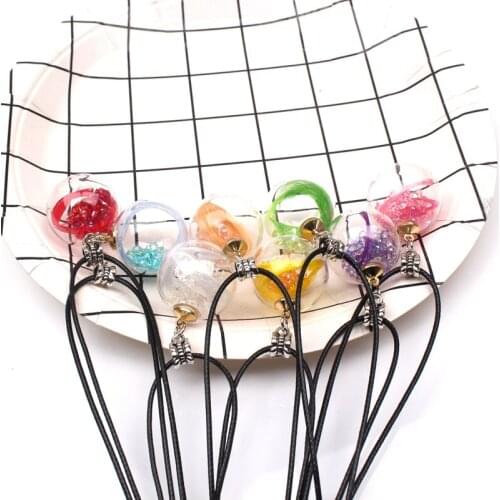 New Color Feather Transparent Glass Ball Sand Zirconia Necklace for DIY Jewelry Necklace, Korean Amulet