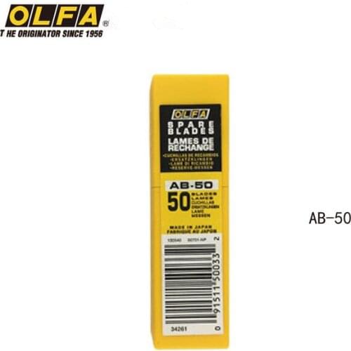 OLFA imported from Japan standard utility knife 9mm replacement blade silver durable 50 pieces plastic box loaded AB-50