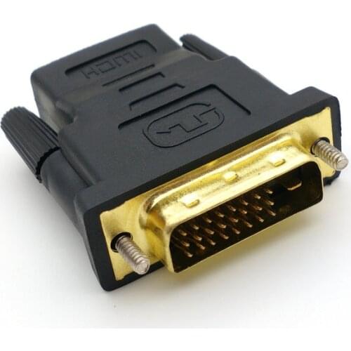50pcs DVI 24+1 to HDMI-compatible Adapter Plug DVI Male to HDMI-compatible Female Dual Way connector 1080P for HDTV New