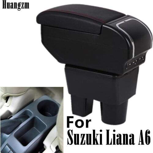 For Suzuki Liana A6 armrest box central Store content box with cup holder ashtray USB Liana A6 armrests box