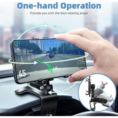 Car Dashboard Mount Phone Holder Stand Clip on Cradle Universal Mobile Phone Bracket Rotatable Car Phone Holders