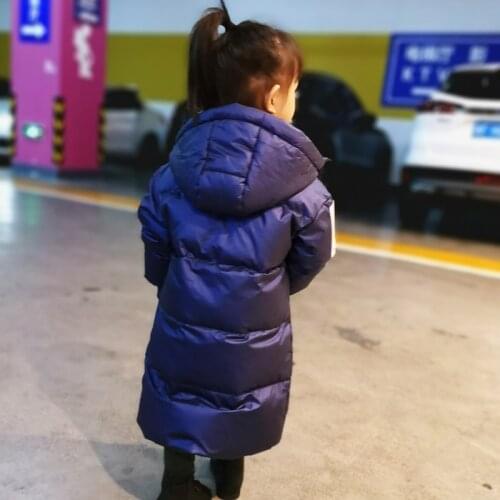 Girls Down Jackets 10 to 12 years Hoodies Thicken Warm Long Parkas Autumn Winter Over the Knee Kids Outfit