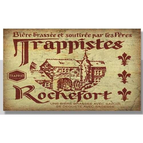 Rochefort Trappist Belgian LAGER BEER VINTAGE PUB BAR METAL TIN SIGN POSTER