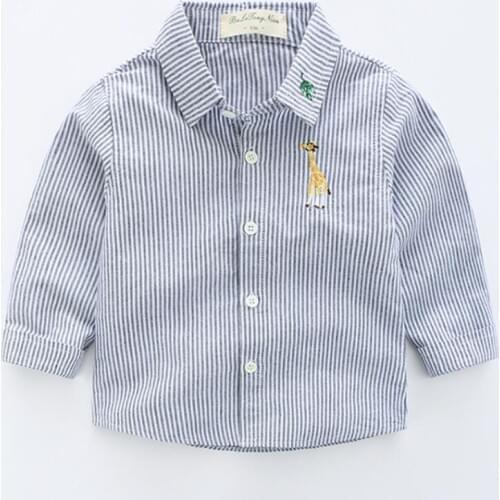 New 2018,Boy shirt,Spring Autumn,Kids clothing,Kids Boy Clothes,boy cotton cartoon long-sleeves embroid shirt,For 2-7T Outerwear