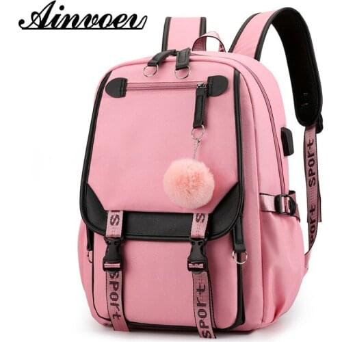 Ainvoev Oxford cloth bag backpack outdoor backpack Waterproof Bagpack Travel Bag Women Anti Theft USB Charge Backpack