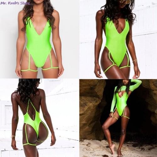 Sexy One Piece Swimsuit Push Up Swimwear Women Bikinis Bodysuit Beachwear