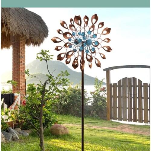 Nordic garden iron windmill decoration Vintage sunflower windmill decoration garden decoration Roof decoration