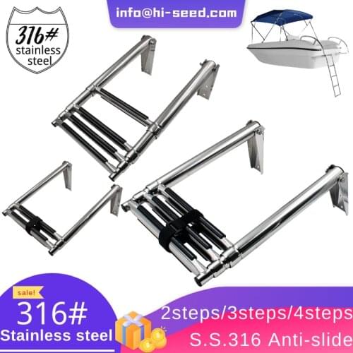 Factory sale marine 4 step 3 step stainless steel 304 folding premium yacht boat ladder