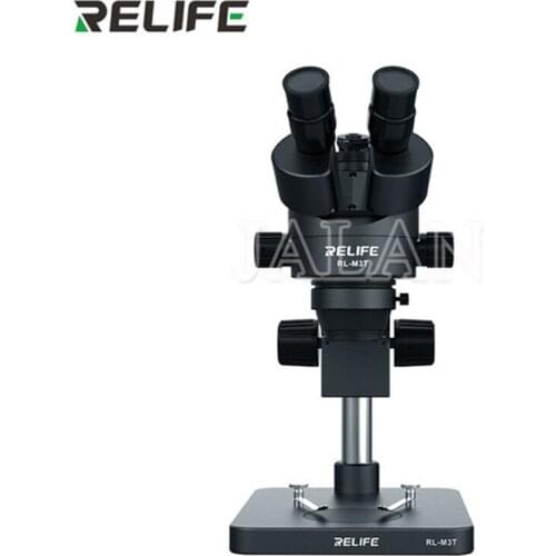 RELIFE RL-M3T-B1 Trinocular Microscope 0.7-4.5X Continuous Zoom For Mobile Phone PCB Repair Electronic Device
