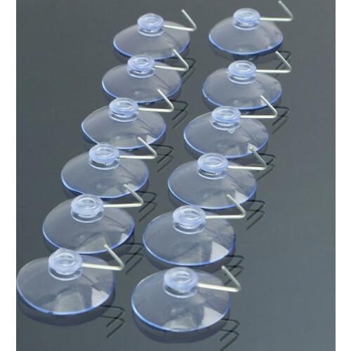 10Pcs Clear Transparent Metal Vacuum Sucker Hooks Hanger Strong Suction Cup Bathroom Stainless Steel Wall Accessories