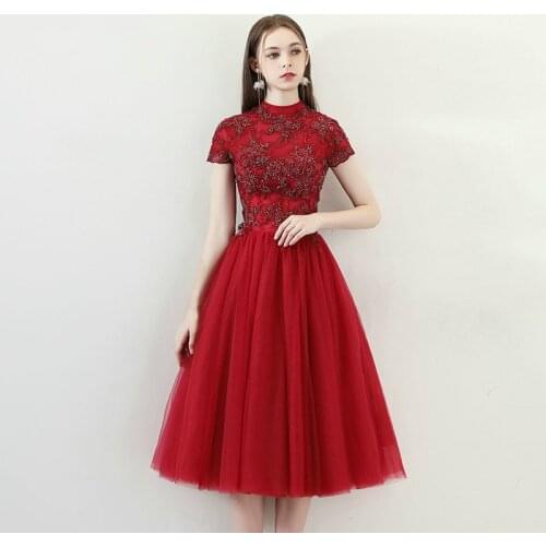 Beads With Embroidery Prom Dresses Cap Sleeve Evening Party Dress Simple Formal Gown Customized Special Occasion Dress