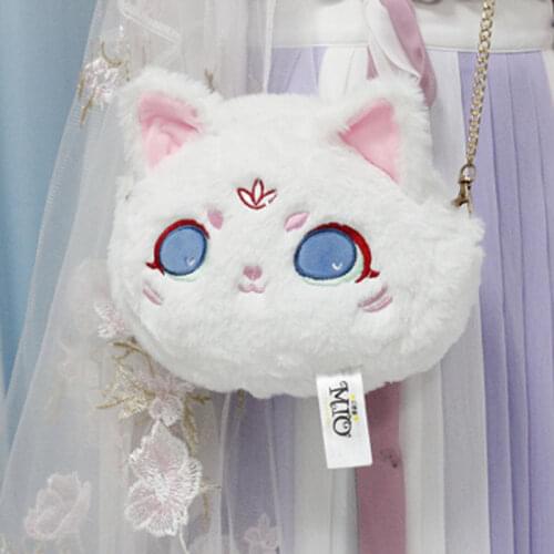 Women Lolita plush Cat messenger bag female ins wild cute girl heart chain shoulder bag