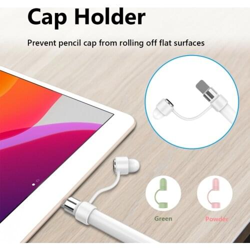 3pcs Replacement Pen Cap Lovely Protective Pouch Cap Holder Cover for Apple Pencil 1 Silicone Holder Nib Protective Case