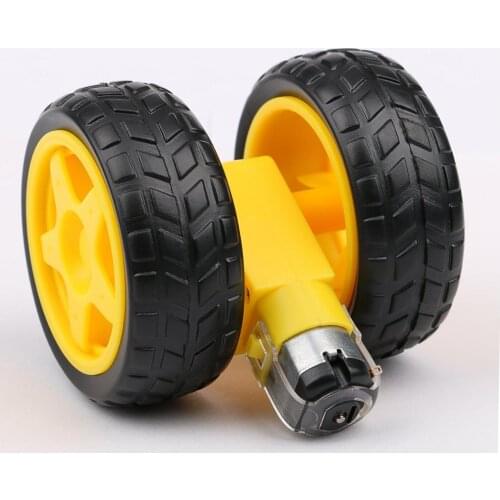 4pcs/2pcs DC Electric Motor with Plastic Toy Car Tire Wheel 3-6V Dual Shaft Geared TT Magnetic Gearbox Engine