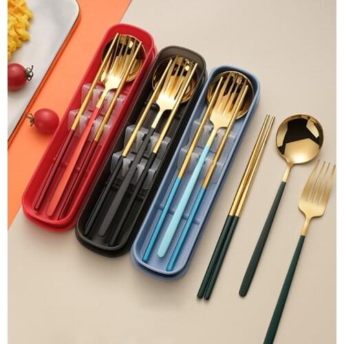 4pcs/set Portable Tableware Multifunction Cutlery Fork Spoon Chopsticks Indoor Outdoor Tableware Set TS2