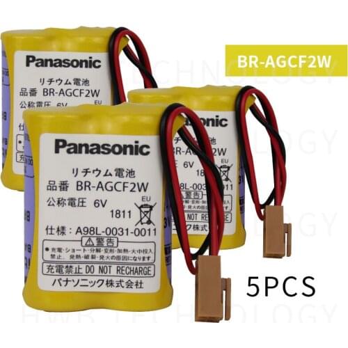 5pcs/lot New Date 100% Original New BR-AGCF2W Lithium 6V PLC battery batteries with brown plug For Fanuc Free Shipping