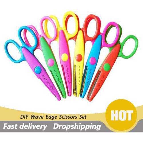 6PCS DIY Paper Cut Wave Edge Craft Scissors Set Album Tools Manual Safe Child Scissors