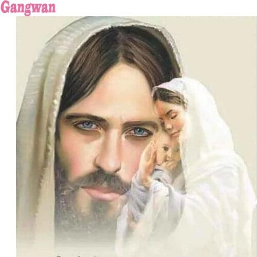 DIY Rhinestones Pictures Diamond Mosaic Jesus Mary virgin 5d Diamond Painting Square/Round Diamond Embroidery baby Full Display