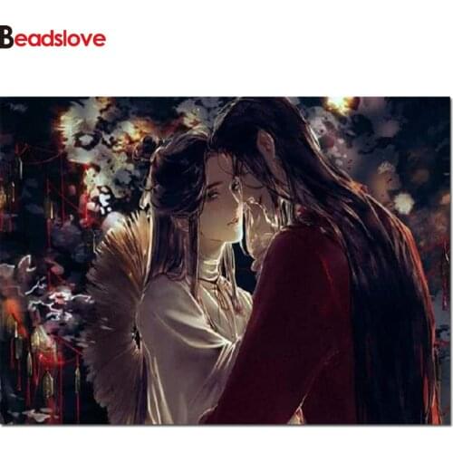 Full drills 5d diy diamond painting tian guan ci fu cartoon diamond embroidery sale diamond mosaic Anime character,wall art gift