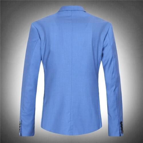 Light blue blazer mens suit jacket set high quality extra very large big man autumn plus size M- 4XL 5XL 6XL 7XL 8XL