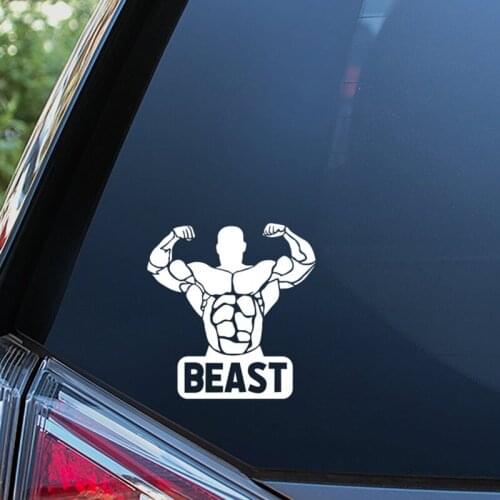Black/Sliver Beast Body Builder Vinyl Car Sticker Be Strong Fitness Decor Removable Waterproof S301