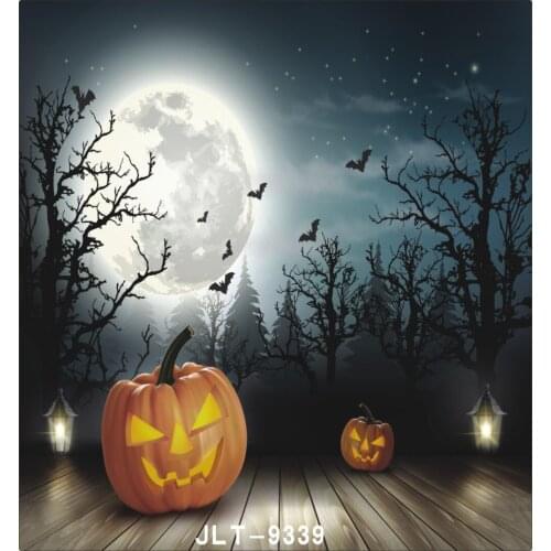 Pumpkin Wooden Vinyl Photography Halloween Backgrounds Computer Printed Children Party Photography Backdrops for Photo studio