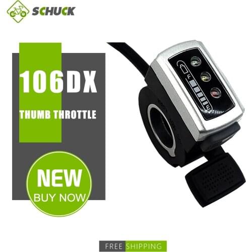 Wuxing 106DX With SM Connector Ebike Thumb Throttle 36V 48V With ON-OFF Switch And Battery Indicator for Electric Bicycle
