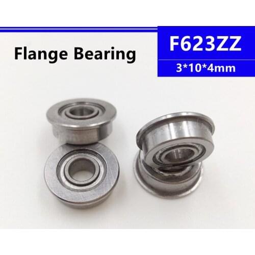 50pcs/100pcs F623ZZ 3*10*4mm flange deep groove ball bearing 3x10x4mm F623Z Flanged bearing 3d printer