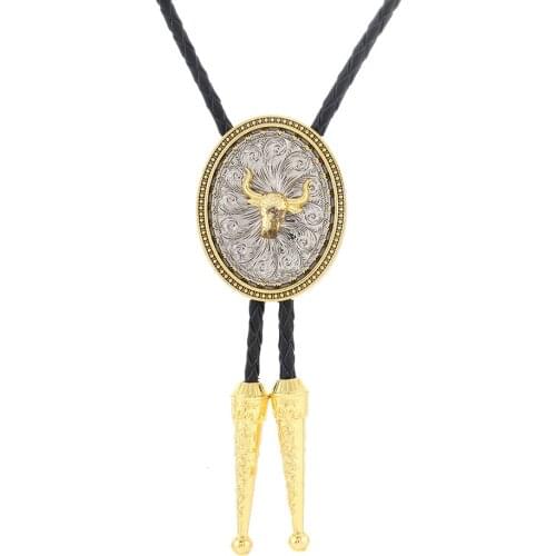 KDG western cowboy zinc alloy BOLO tie round two-color animal necktie western cowboy shirt accessories tie
