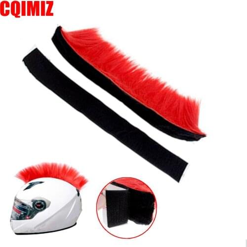 Red Motocross Racing Mohawk Helmet Hair Punk Hair For Motorcycle Helmet Ski Snowboard Paintball Bike Skateboard Race