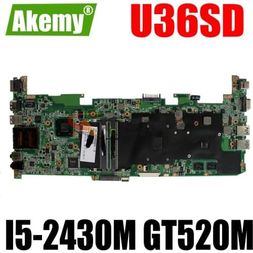 AKEMY U36SD Laptop Motherboard For ASUS U36SD U36SG U36S Original Mainboard I5-2430M GT520M