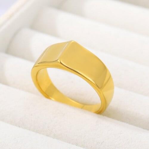 Minimalist Round Rings For Women Stainless Steel Ring Simple Handmade Gold Couple Wedding Ring for Lovers Couple Best Jewelry