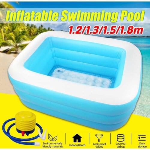 120/130cm Inflatable Swimming Pool Adults Kids Pool Bathing Tub Outdoor Indoor Swimming Pool and Foot pump