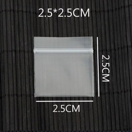 Small Zip lock Plastic Bags 100pcs/pack 2.5x2.5cmColorful Reclosable Plastic Poly Pouches for Beads Food Jewelry Packaging Bags