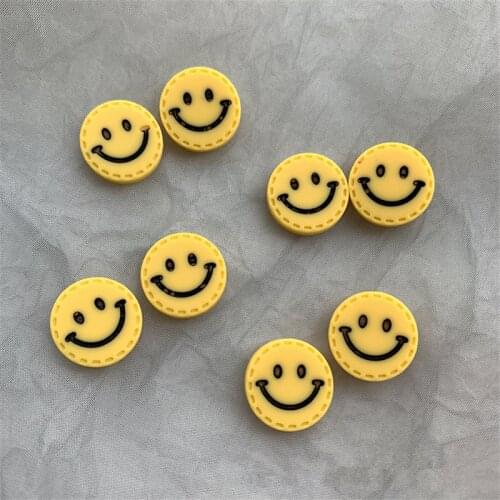 Wholesale 100pcs/lot color Smiley face pattern print geometry rounds shape resin beads diy jewelry earring/garment accessory